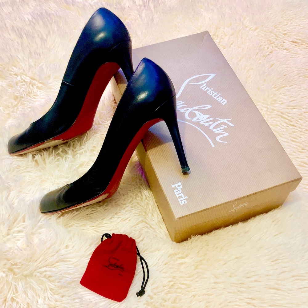 Black Leather Louboutin Pumps